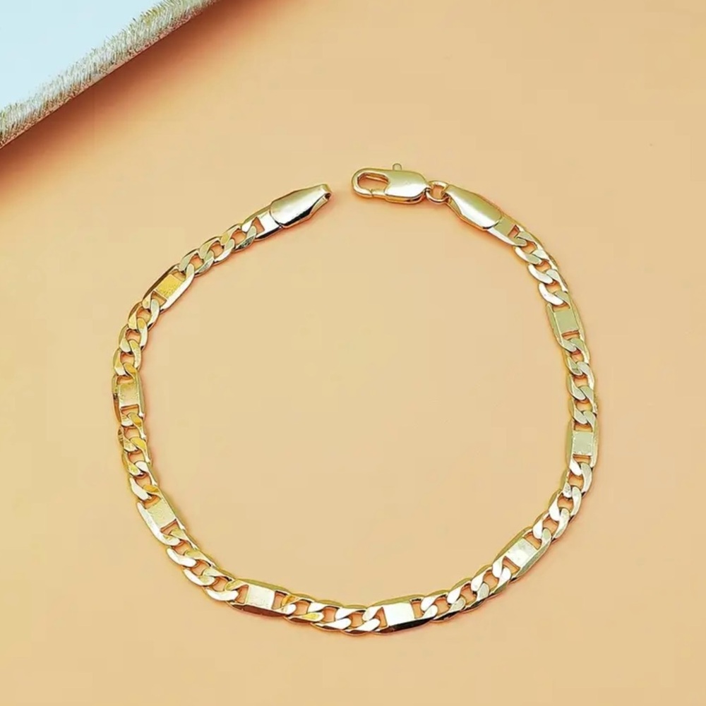 New, 14k Gold plated H-shape Chain Bracelet